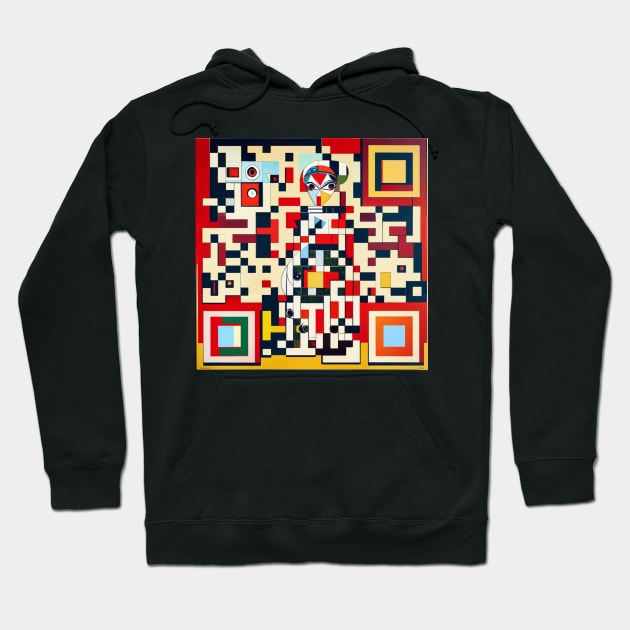 RickRoll QR Code Abstract Painting Hoodie by ravel.live